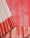 Blush Pink and Red pure zari silk saree