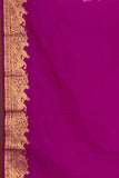 Offwhite Purple Designer Semi Silk Saree