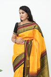 Yellow And Black Silk Saree