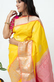 Yellow Saree with SIlver Zari