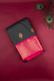 Green and Pink Semi Silk Saree