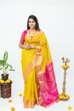 Yellow Silk Cotton Saree