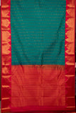 Green And Pink Designer Semi Silk Saree