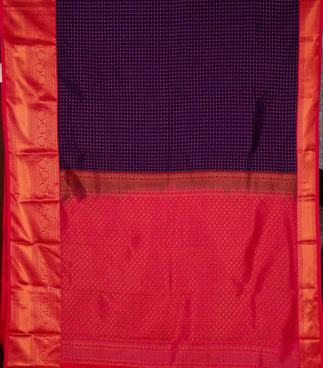 Purple Ayiram Butta Semi Silk Saree