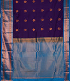 Purple Blue Semi Silk Saree