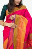 Zero Zari Pink Silk Saree