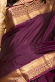 Grape purple Brocade Blouse Pure kanchi silk saree