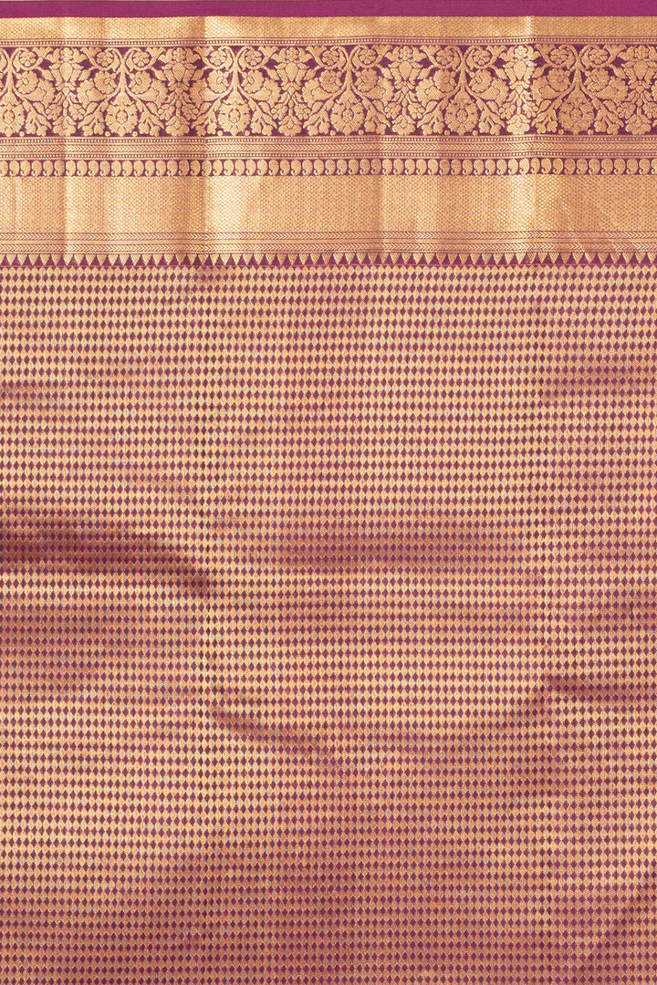 Grape purple Brocade Blouse Pure kanchi silk saree