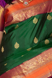 Bottle Green and Mulberry Purple Pure Kanjivaram silk saree