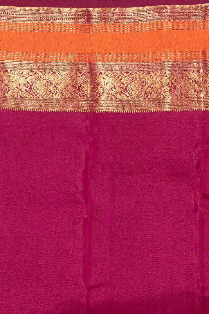 Bottle Green and Mulberry Purple Pure Kanjivaram silk saree