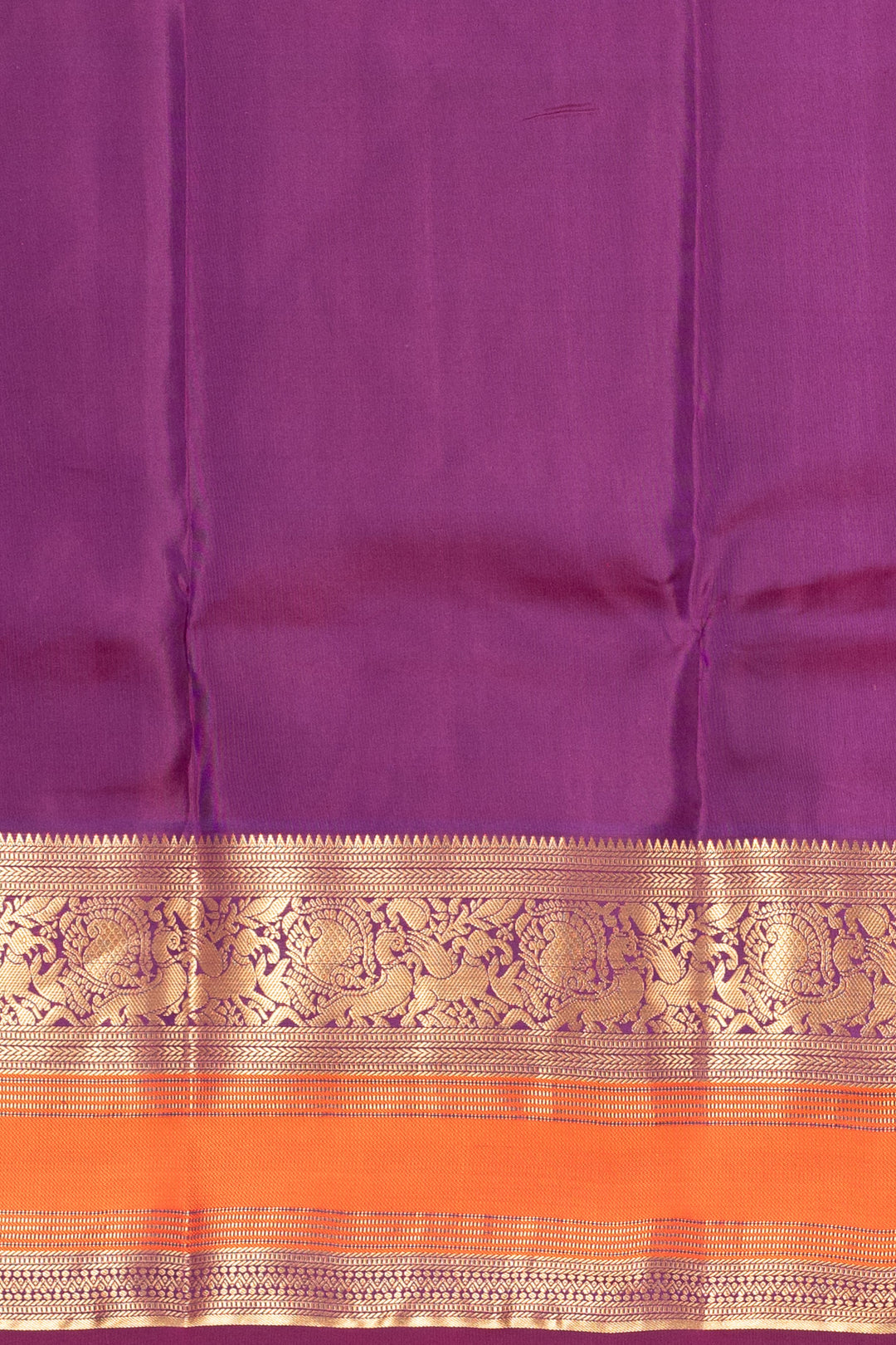 Pastel green and Mulberry Purple Pure Kanjivaram silk saree