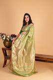 Light green Pure Kanjivaram silk saree)