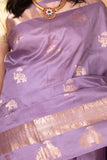 Mauve lavender Pure kanjivaram silk saree
