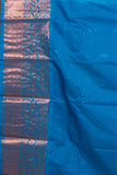 Cream And Blue Semi Silk Saree