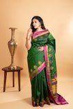 Green traditional silk saree