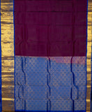 Grape Purple And Blue Pure Touch Silk Saree