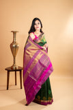 Green traditional silk saree