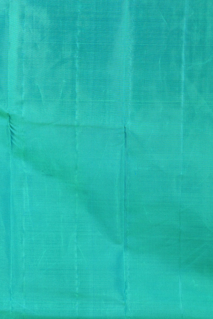 Dual Tone Blue temple border pure kanchi silk saree