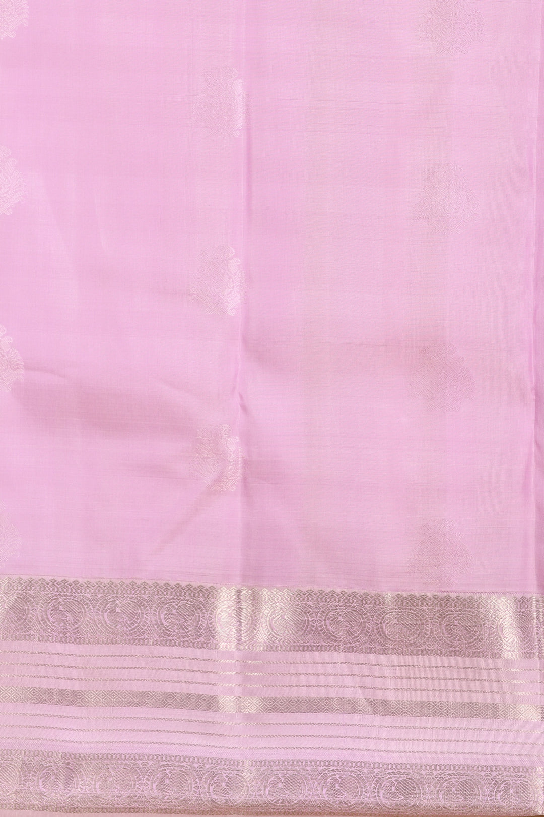 Carnation Pink and Lilac Lavender Retta Patta Border pure kanchi silk saree