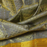 Greyish Yellow Brocade Silk Saree