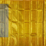 Greyish Yellow Brocade Silk Saree