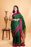 Green retta pettu pure silk saree