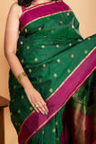 Green retta pettu pure silk saree