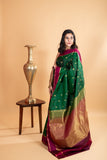 Green retta pettu pure silk saree