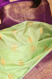 Pista green and Orchid Purple Traditional kanchi pure silk saree