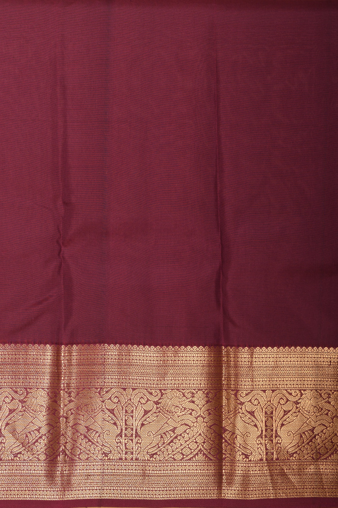 Cream white and Wine Purple Traditonal pure kanchi silk saree