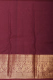 Cream white and Wine Purple Traditonal pure kanchi silk saree