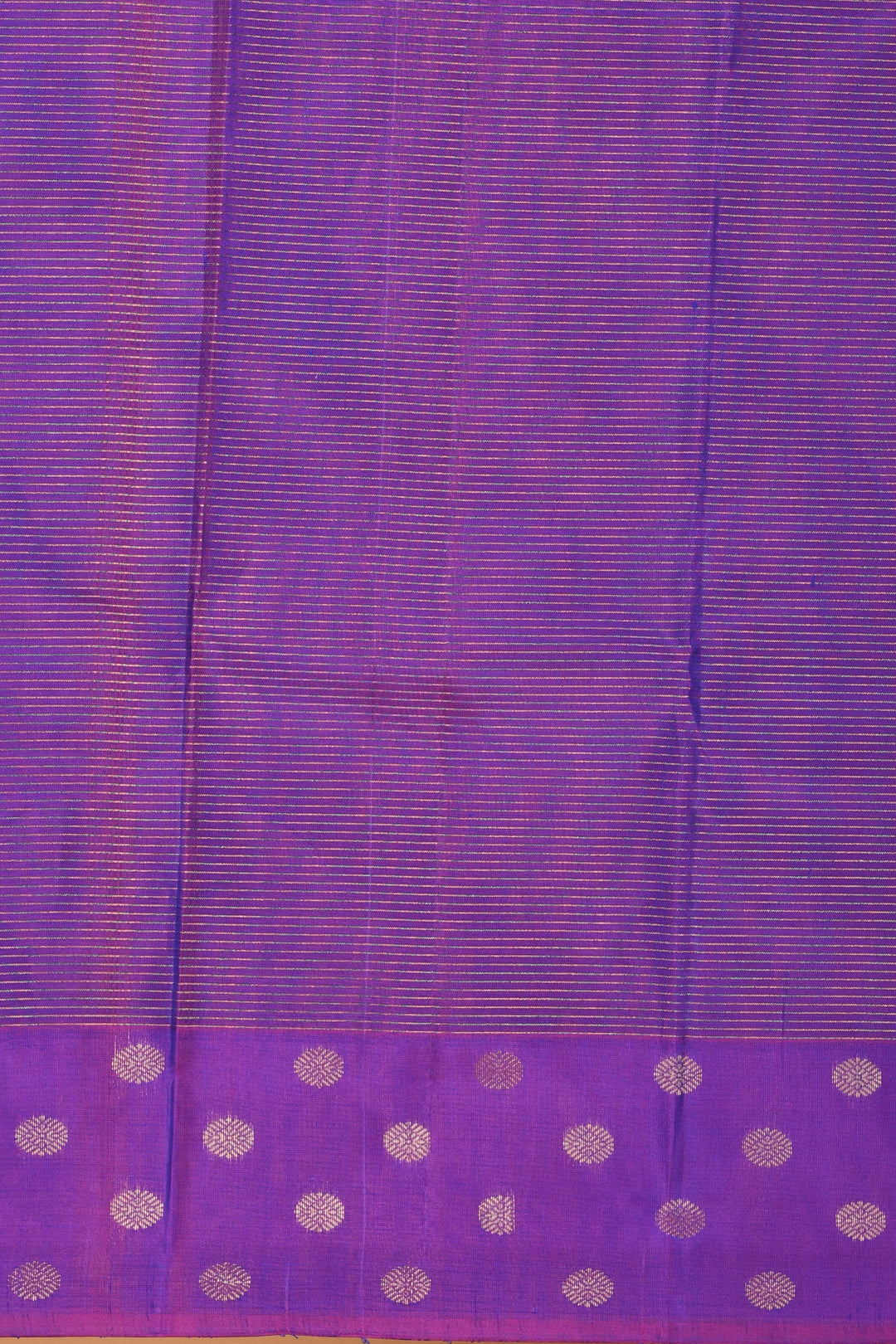 Royal Blue and Violet zari striped pure kanchi silk saree