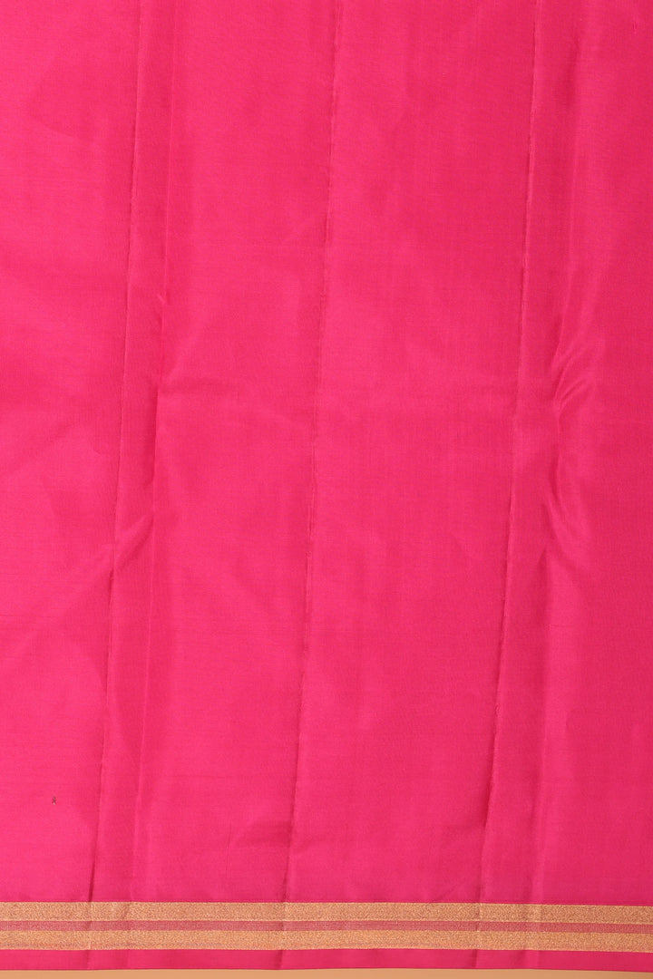 Black and Rani pink partly pleats pure kanjivaram silk saree