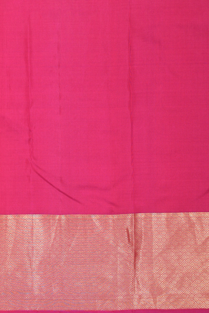 Dual tone pinkish Red Vaira oosi pure kanjivaram silk saree