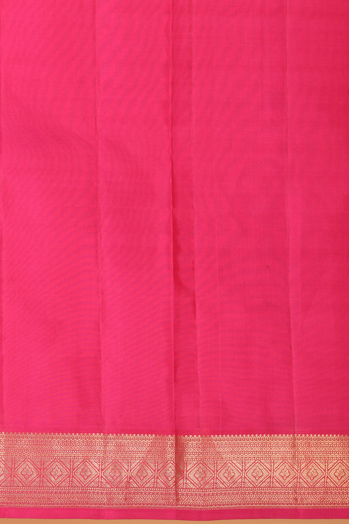 Pear green and Rani pink Small Border pure kanjivaram silk saree