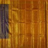 Golden Blue Brocade Silk Saree