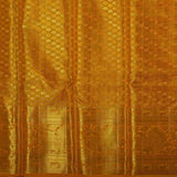 Golden Blue Brocade Silk Saree