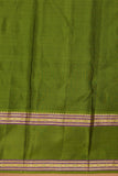 Grape Purple and Forest Green Retta Patta Border pure kanchi silk saree