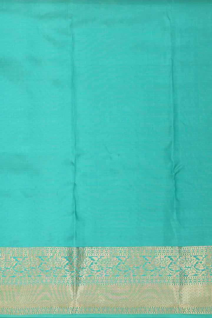 Watermelon Pink and Turquoise Blue checked pure kanjivaram silk saree