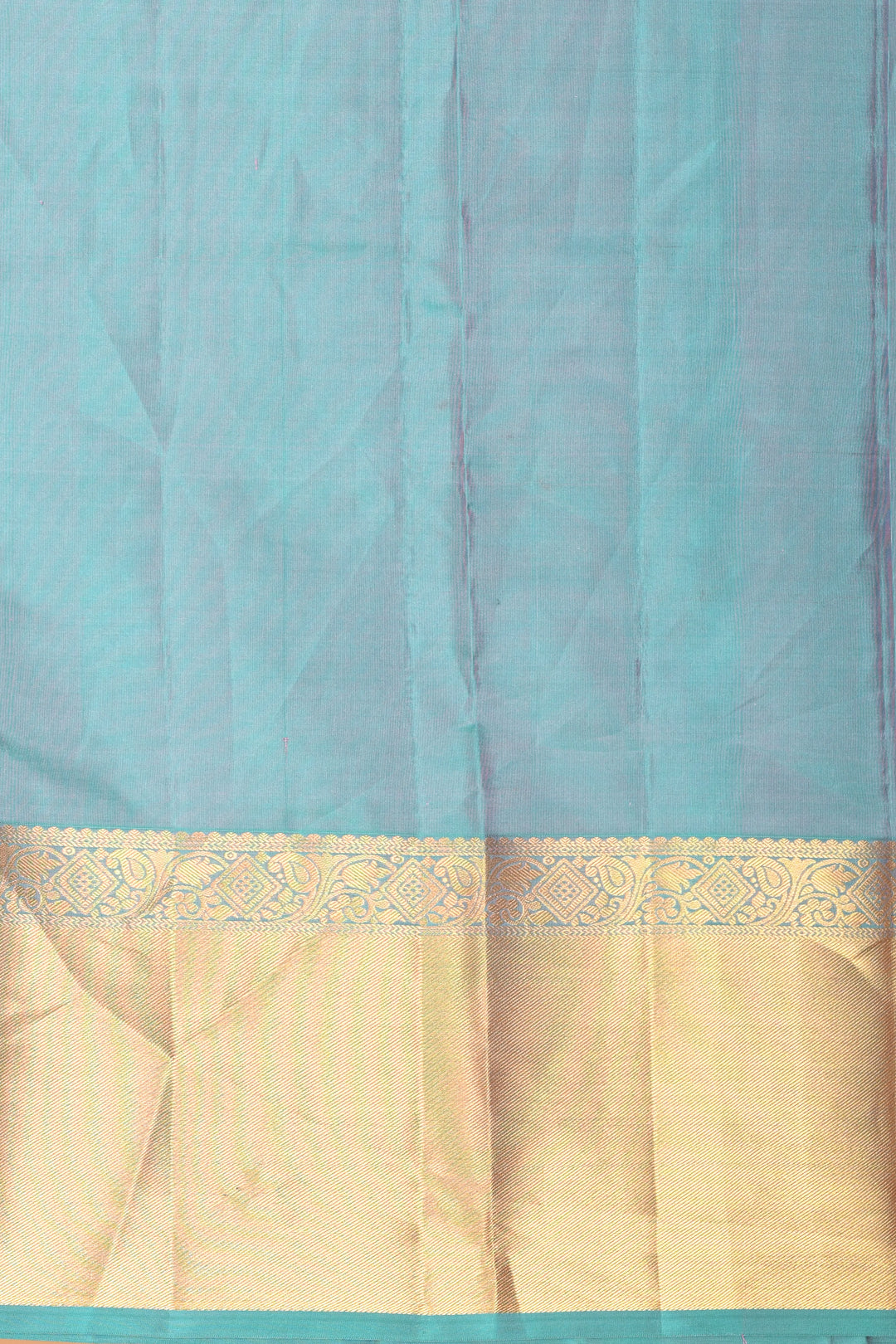 RoseMilk Pink and Dual Tone Blue checked pure kanjivaram silk saree