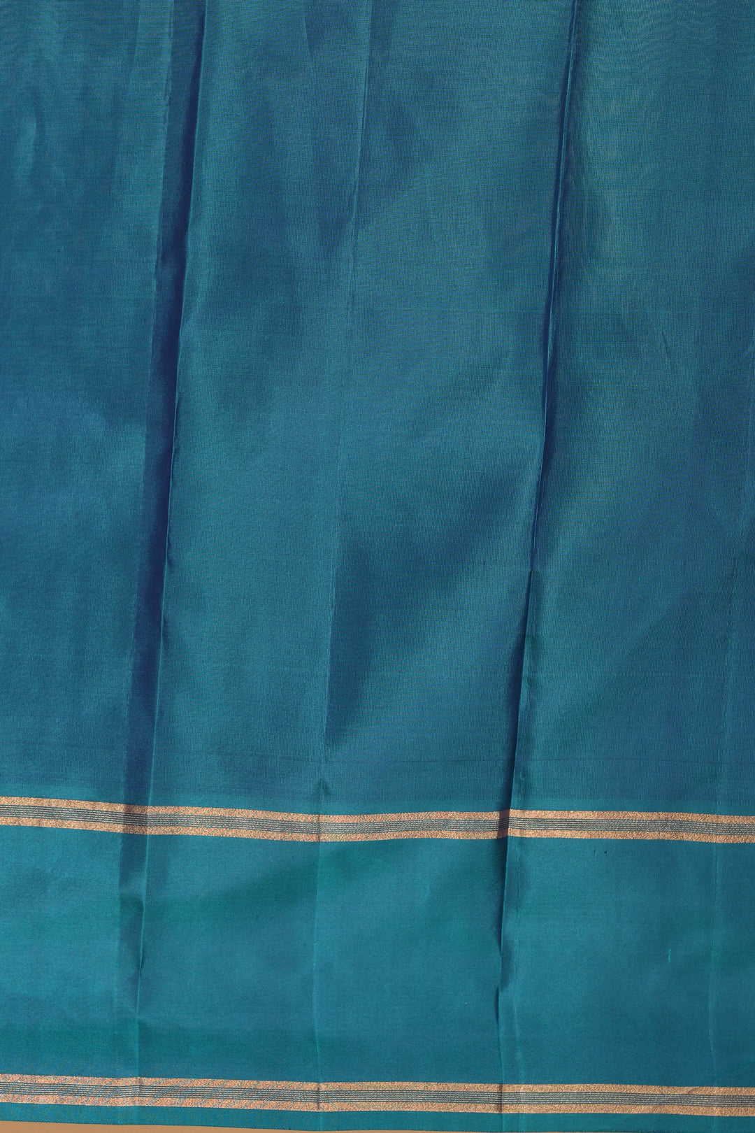 Peacock Blue Butta pure kanchi silk saree