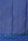 Dual Tone Purple and Peacock Blue zari striped pure kanchi silk saree