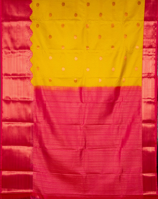 Mustard Pink Designer Semi Silk Saree