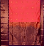 Dual Tone Orange And Purple Semi Silk Saree