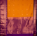 Mustard Purple Semi Silk Saree