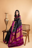 Navy blue traditional silk saree