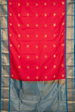 Red and Blue Korvai Semi Silk Saree