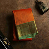 Reddish Orange Bridal Silk Saree