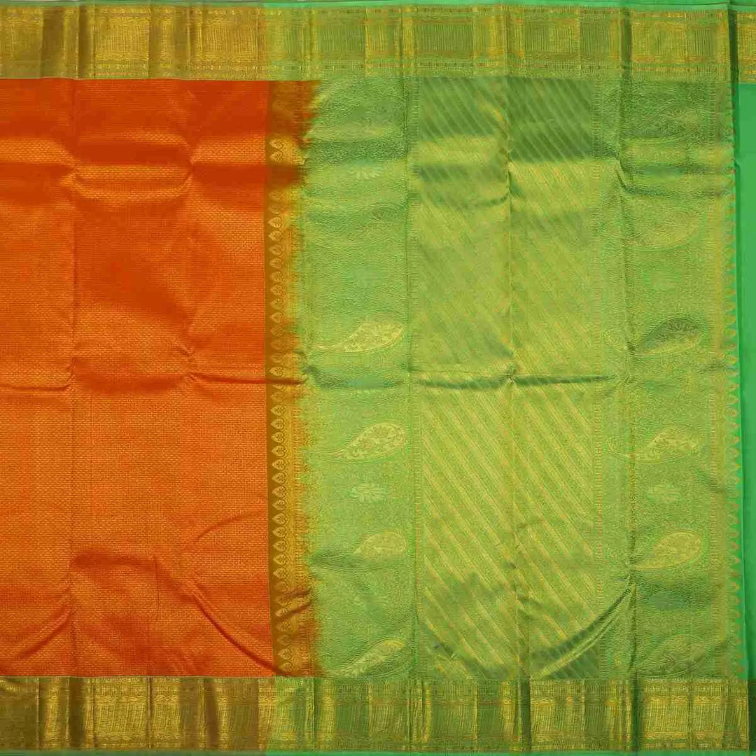 Reddish Orange Bridal Silk Saree