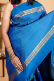 Peacock blue vairaoosi silk saree